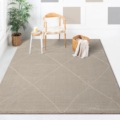 the carpet Teppich »Sign«, rechteckig, Designer Teppich Flor 1 recyceltem P günstig online kaufen