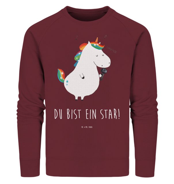 Mr. & Mrs. Panda Longpullover Größe S Einhorn Sänger - Burgundy - Geschenk, günstig online kaufen