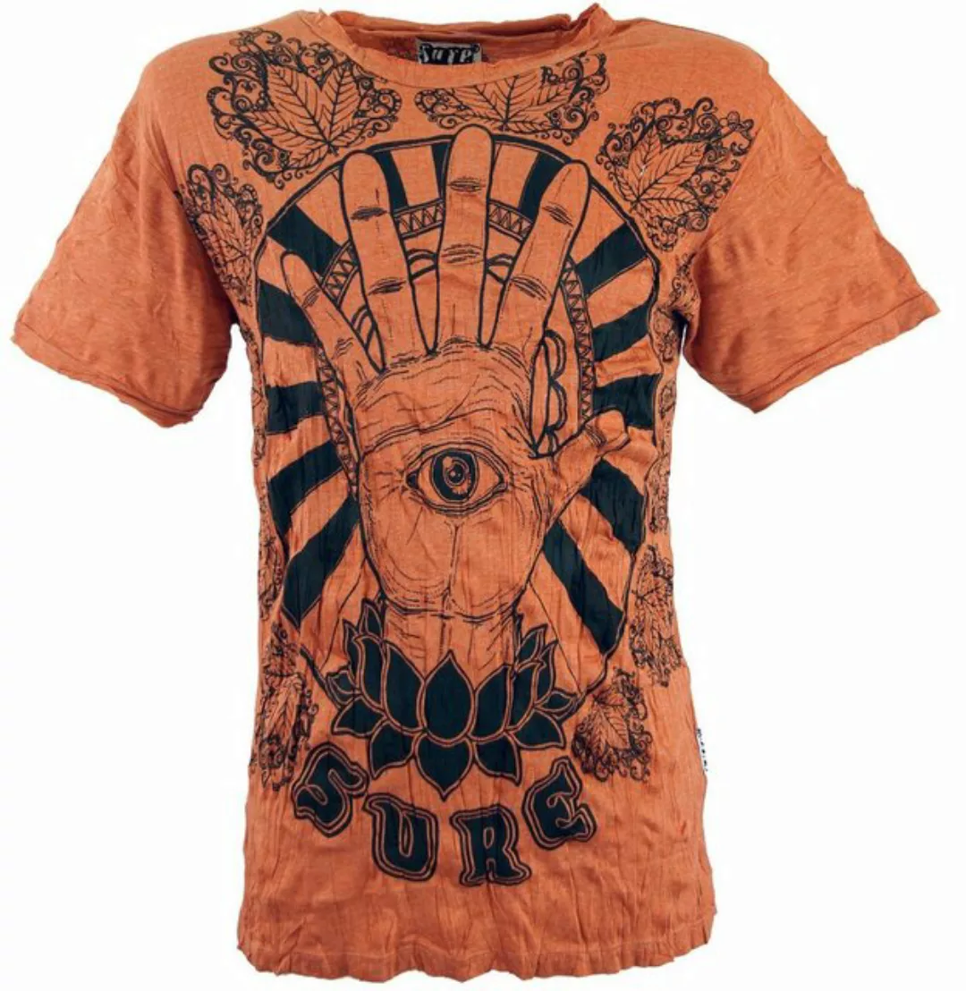 Guru-Shop T-Shirt Sure Herren T-Shirt Magic Eye - rostorange Goa Style, Fes günstig online kaufen