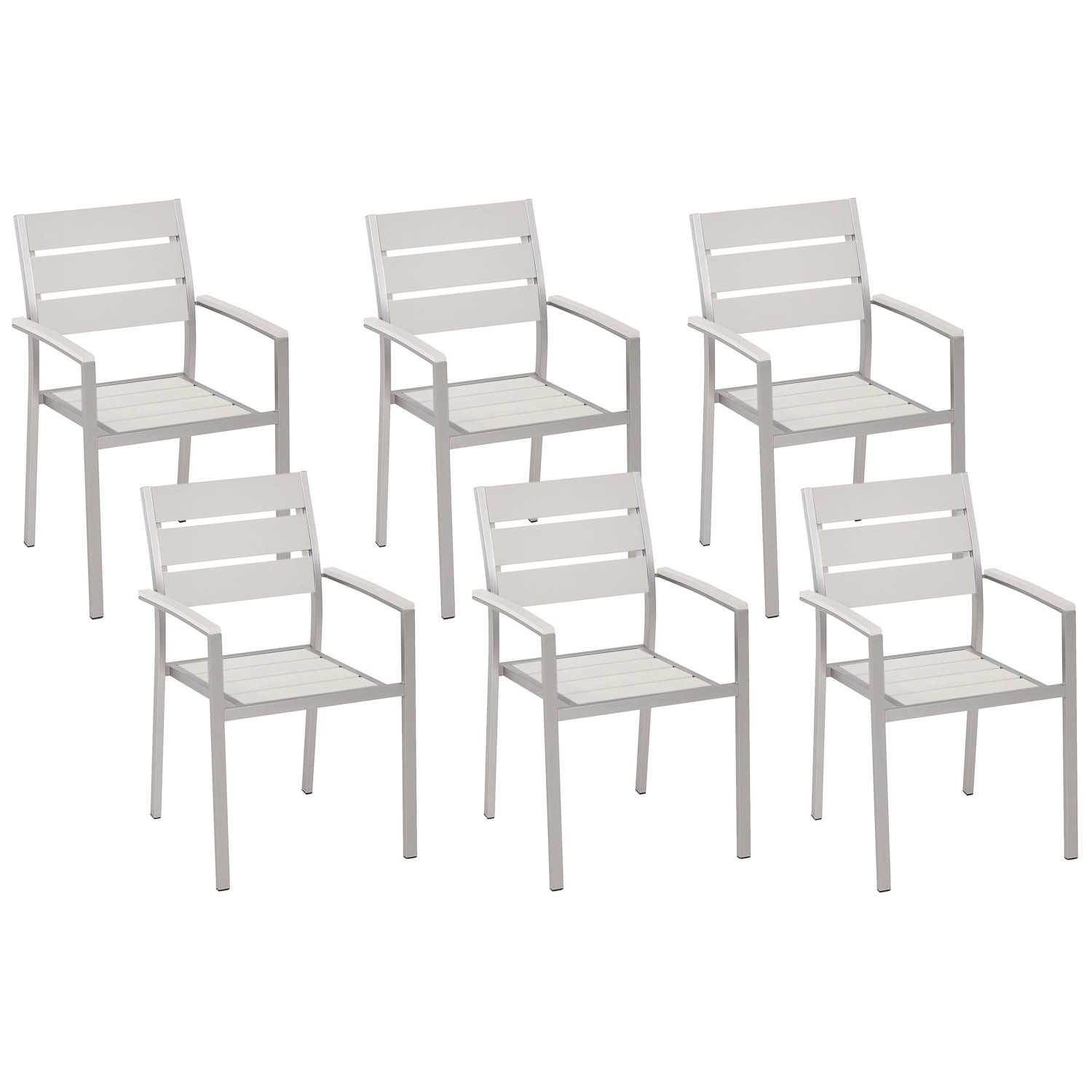 Beliani Gartenstuhl Weiss Silber 57x54x88 günstig online kaufen