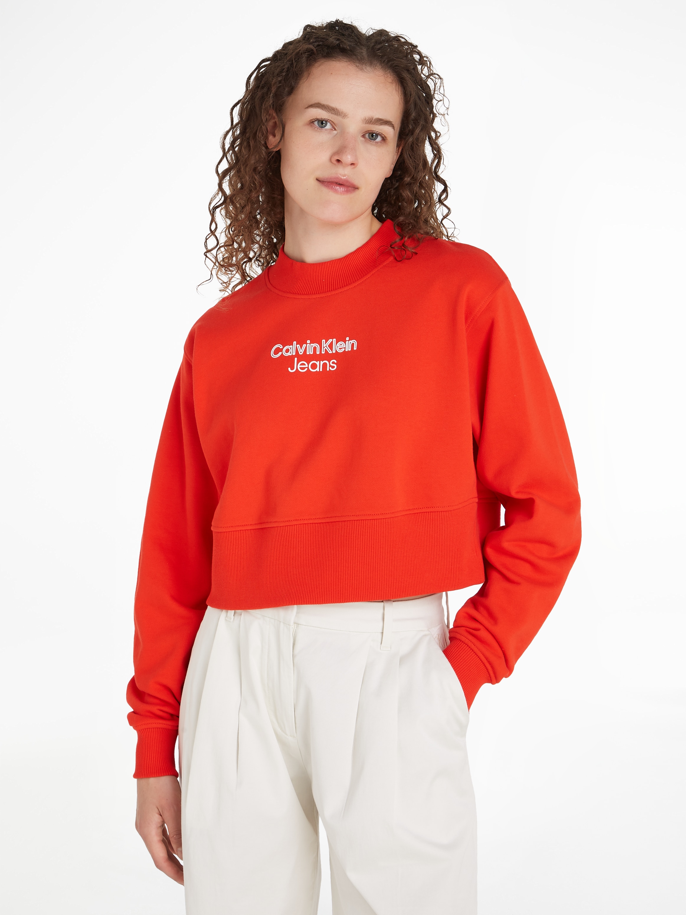 Calvin Klein Jeans Sweatshirt "STACKED INSTITUTIONAL CREWNECK", mit Logoprä günstig online kaufen