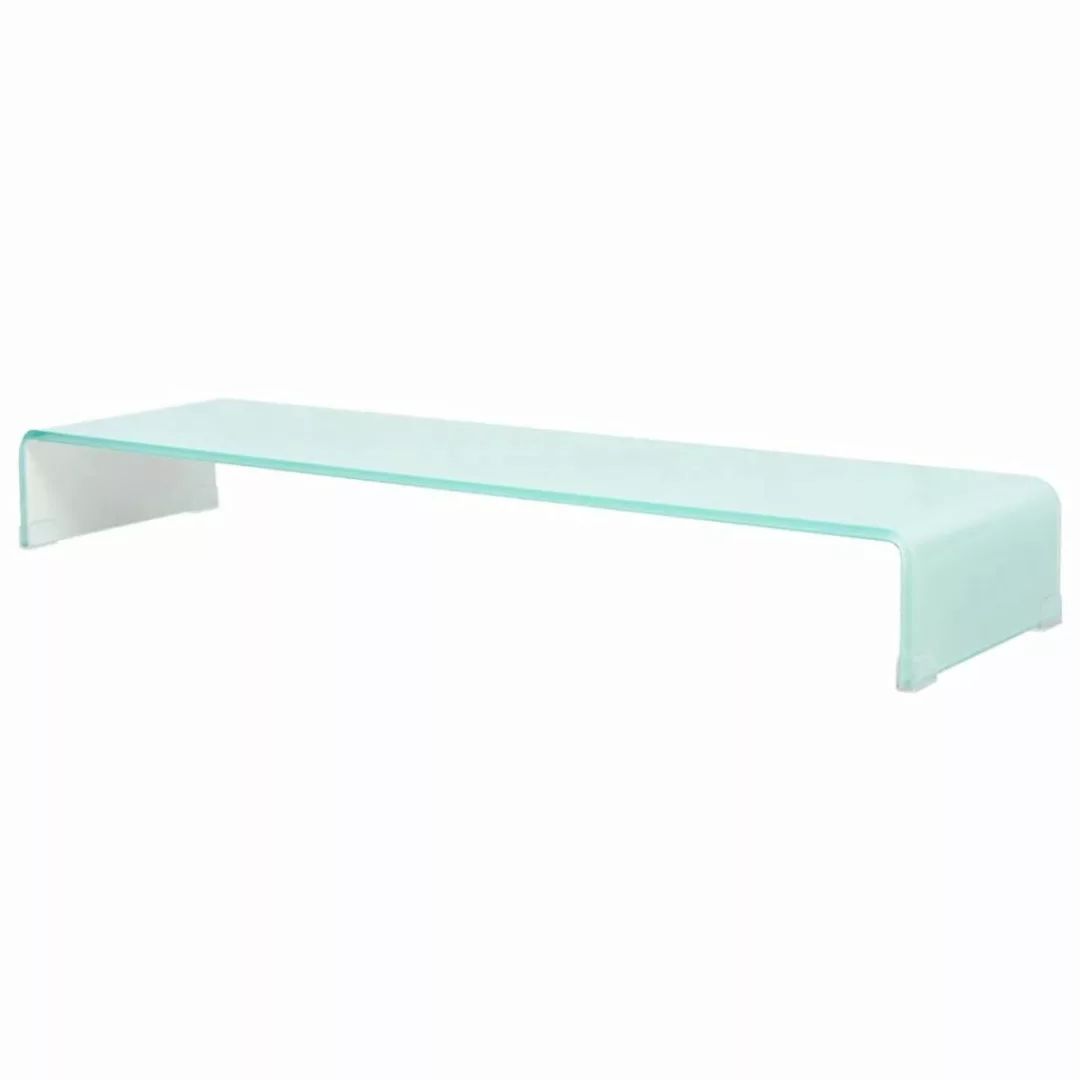 vidaXL TV-Schrank TV-Tisch Bildschirmerhöhung Glas Weiß 100 x 30 x 13 cm günstig online kaufen