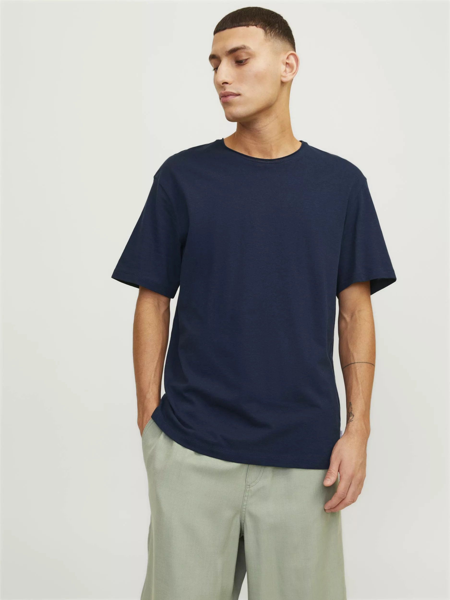 Jack & Jones T-Shirt "JJESUMMER LINEN TEE SS O-NECK LN" günstig online kaufen