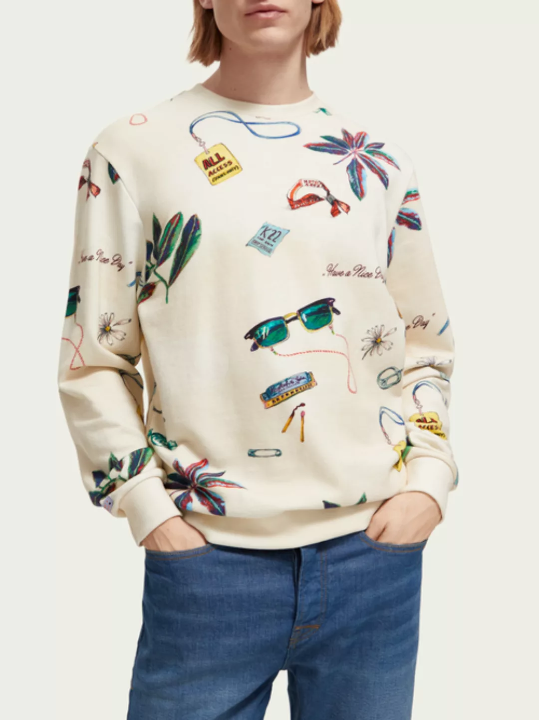 Maison Scotch Regular fit printed sweatshirt günstig online kaufen