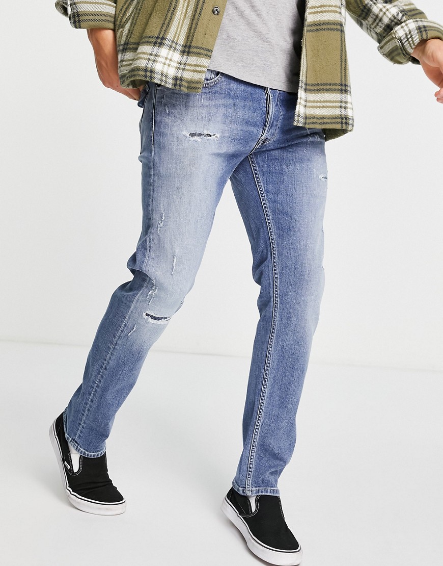 Replay – Bio Grover – Gerade geschnittene Jeans-Blau günstig online kaufen