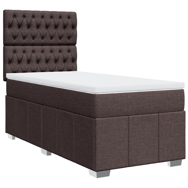 vidaXL Bett Boxspringbett mit Matratze Dunkelbraun 90x200 cm Stoff günstig online kaufen