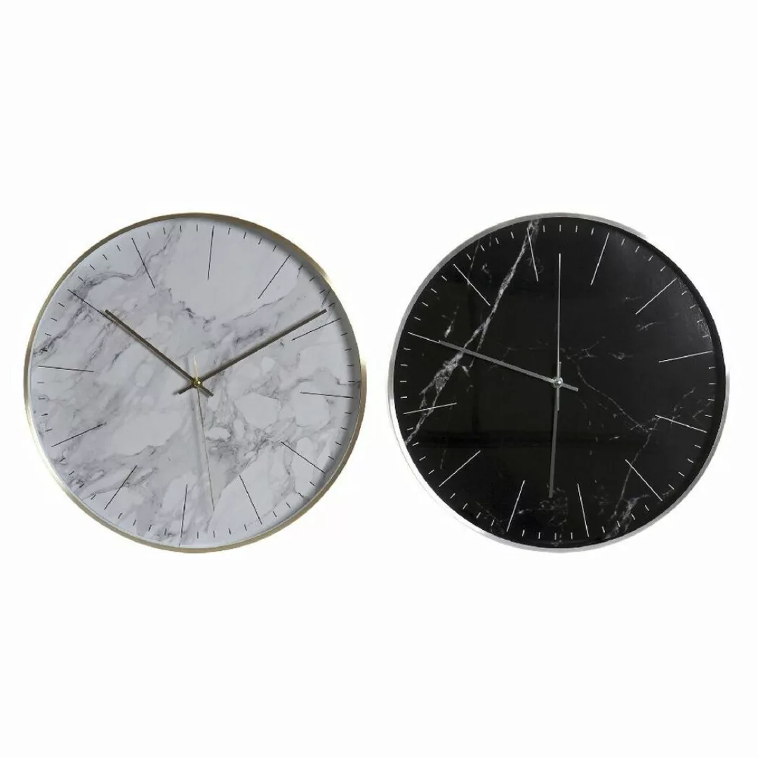 Wanduhr Dkd Home Decor Schwarz Aluminium Weiß (40 X 5 X 40 Cm) (2 Pcs) günstig online kaufen