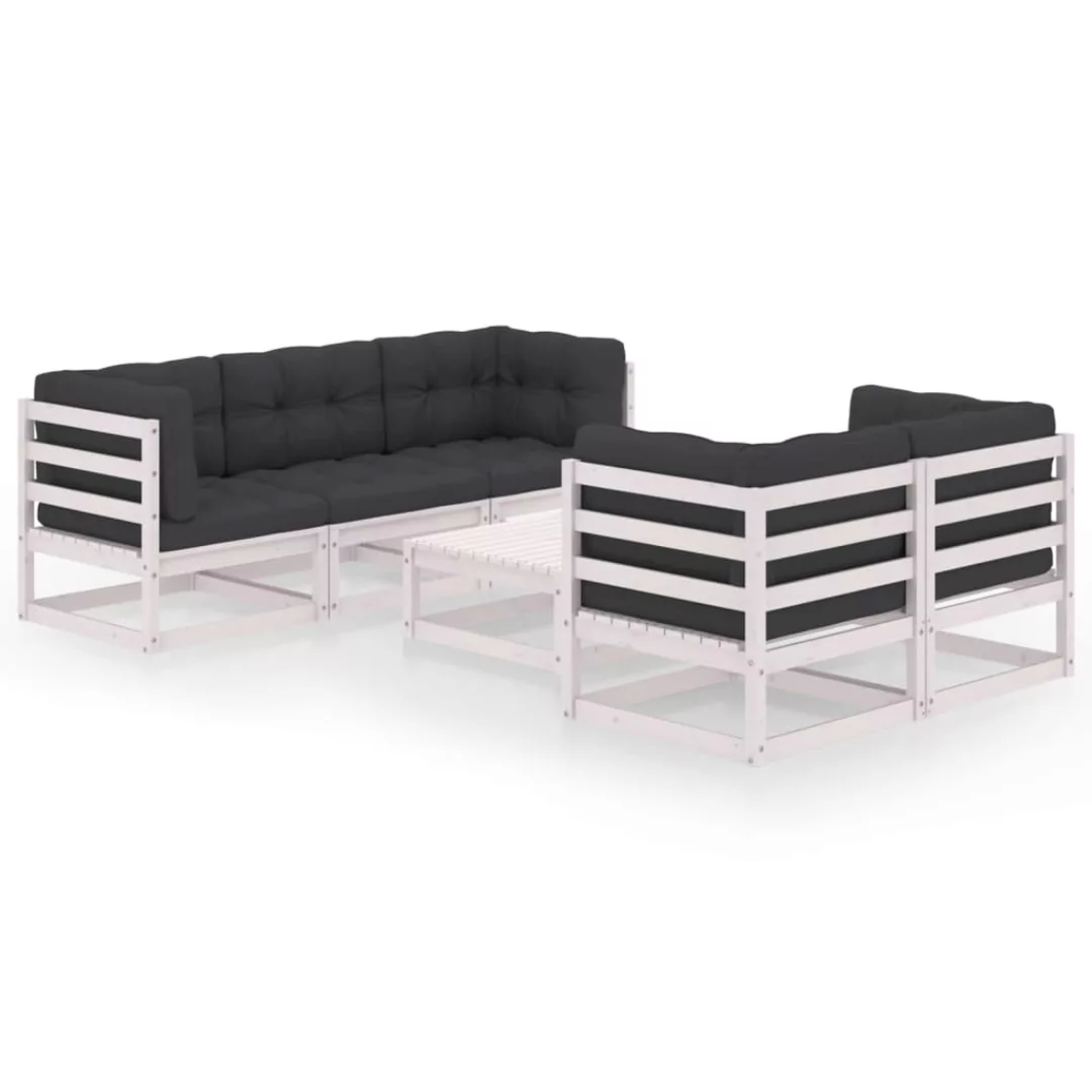 6-tlg. Garten-lounge-set Mit Kissen Kiefer Massivholz günstig online kaufen