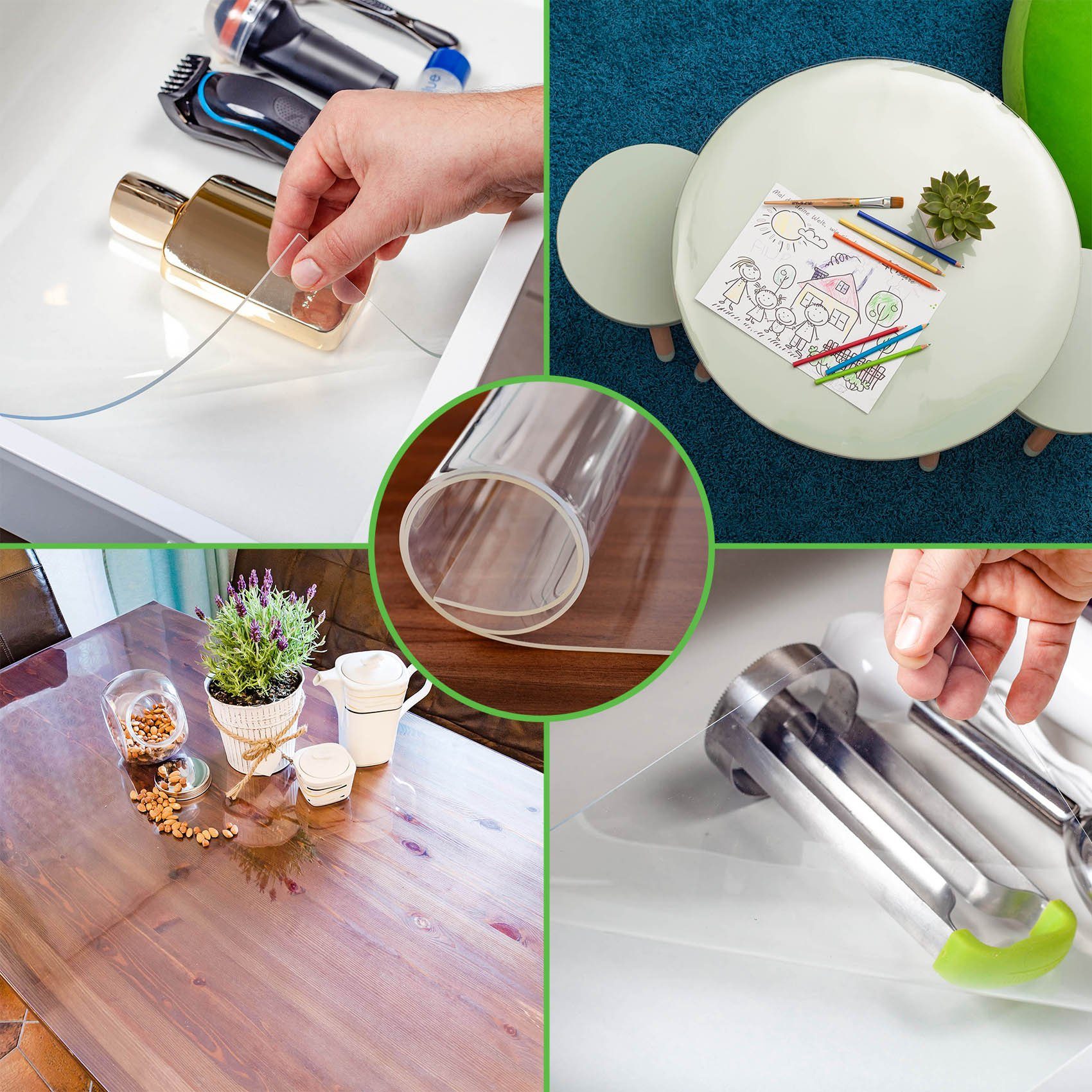 ANRO Tischdecke Tischschutz PVC Schutzfolie 2mm günstig online kaufen