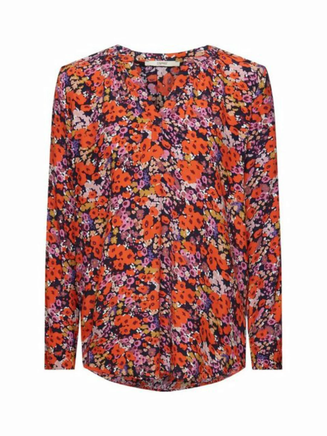 Esprit Langarmbluse Florale Bluse mit V-Ausschnitt günstig online kaufen