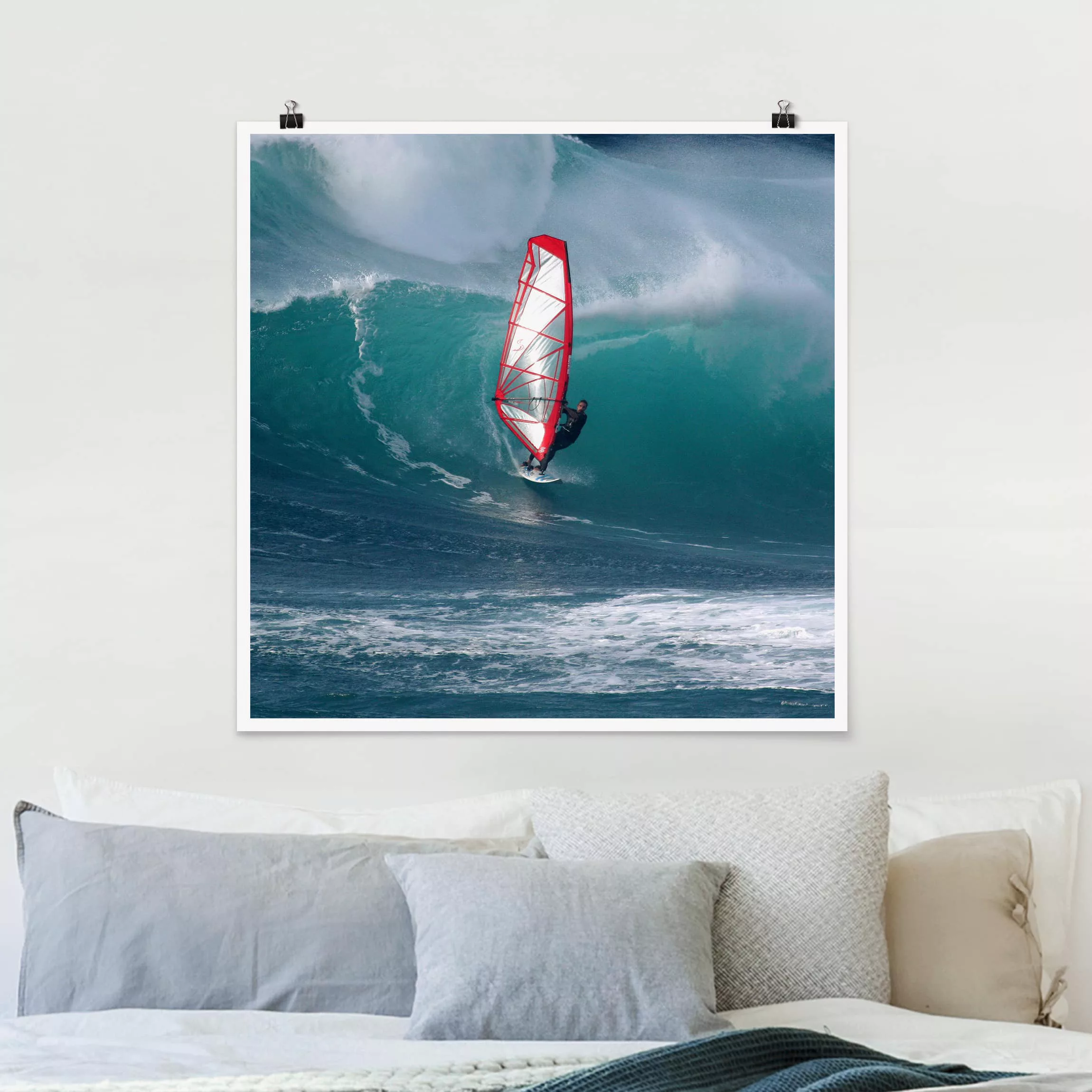 Poster Portrait - Quadrat The Surfer günstig online kaufen