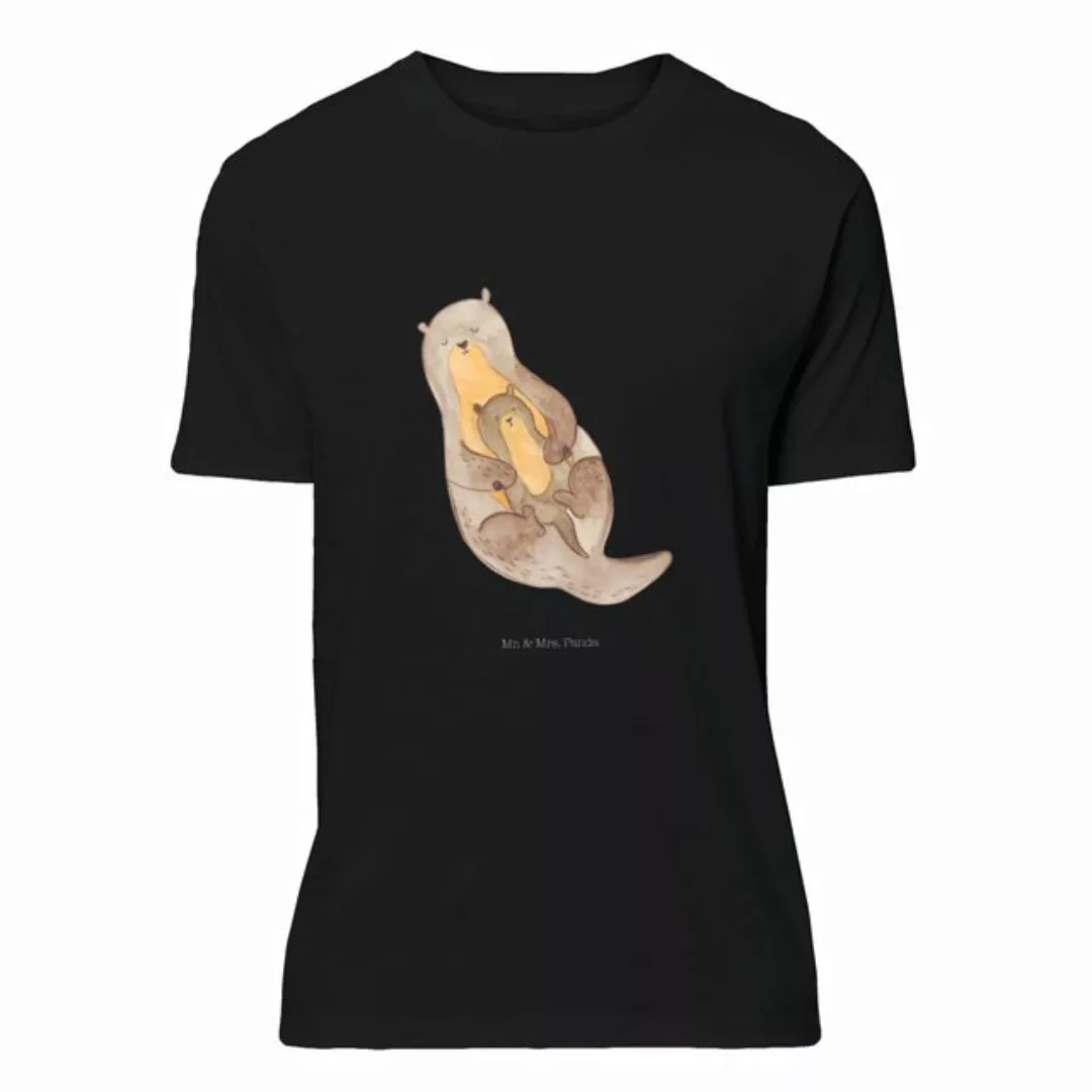 Mr. & Mrs. Panda T-Shirt Otter mit Kind - Schwarz - Geschenk, Herrn, Seeott günstig online kaufen