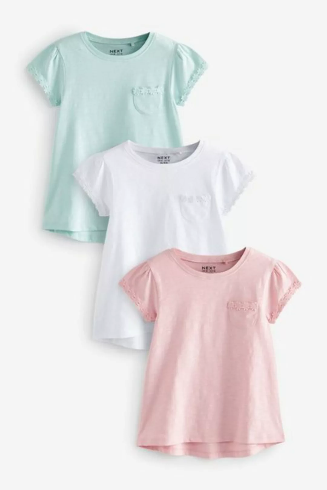 Next T-Shirt T-Shirts mit Blümchentasche im 3er-Pack (3-tlg) günstig online kaufen