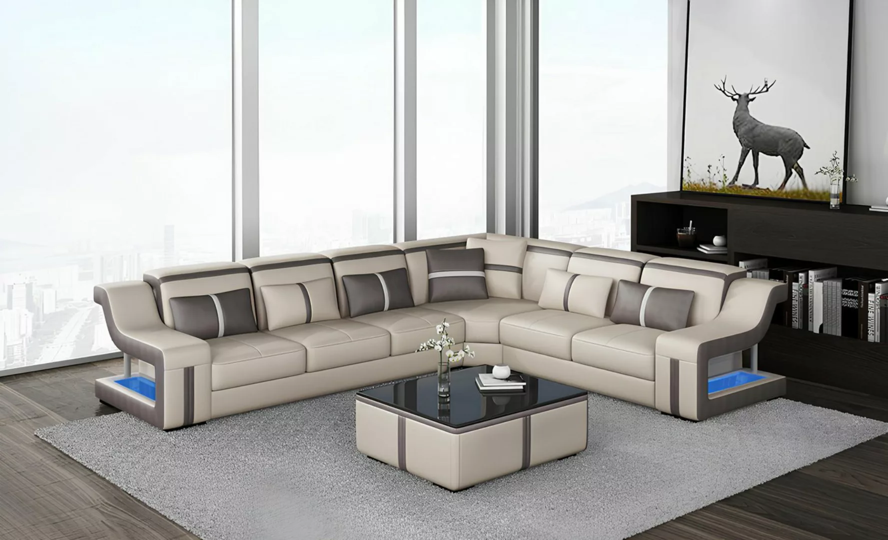 Xlmoebel Sofa Neues Ecksofa Polstermöbel Wohnlandschaft Sitzgruppe in L-For günstig online kaufen