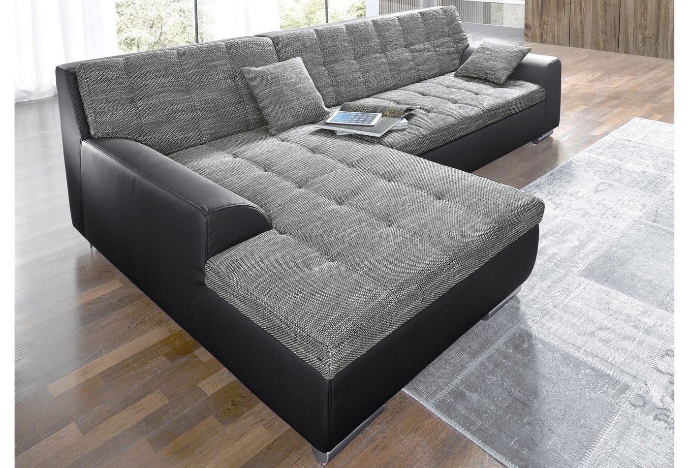 DOMO collection Ecksofa "NMoric incl. Zierkissen B/T/H: 273/216/80 cm L-For günstig online kaufen