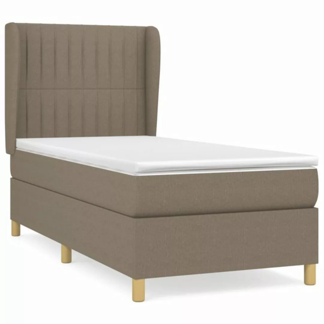 vidaXL Bettgestell Boxspringbett mit Matratze Taupe 80x200 cm Stoff Bett Be günstig online kaufen