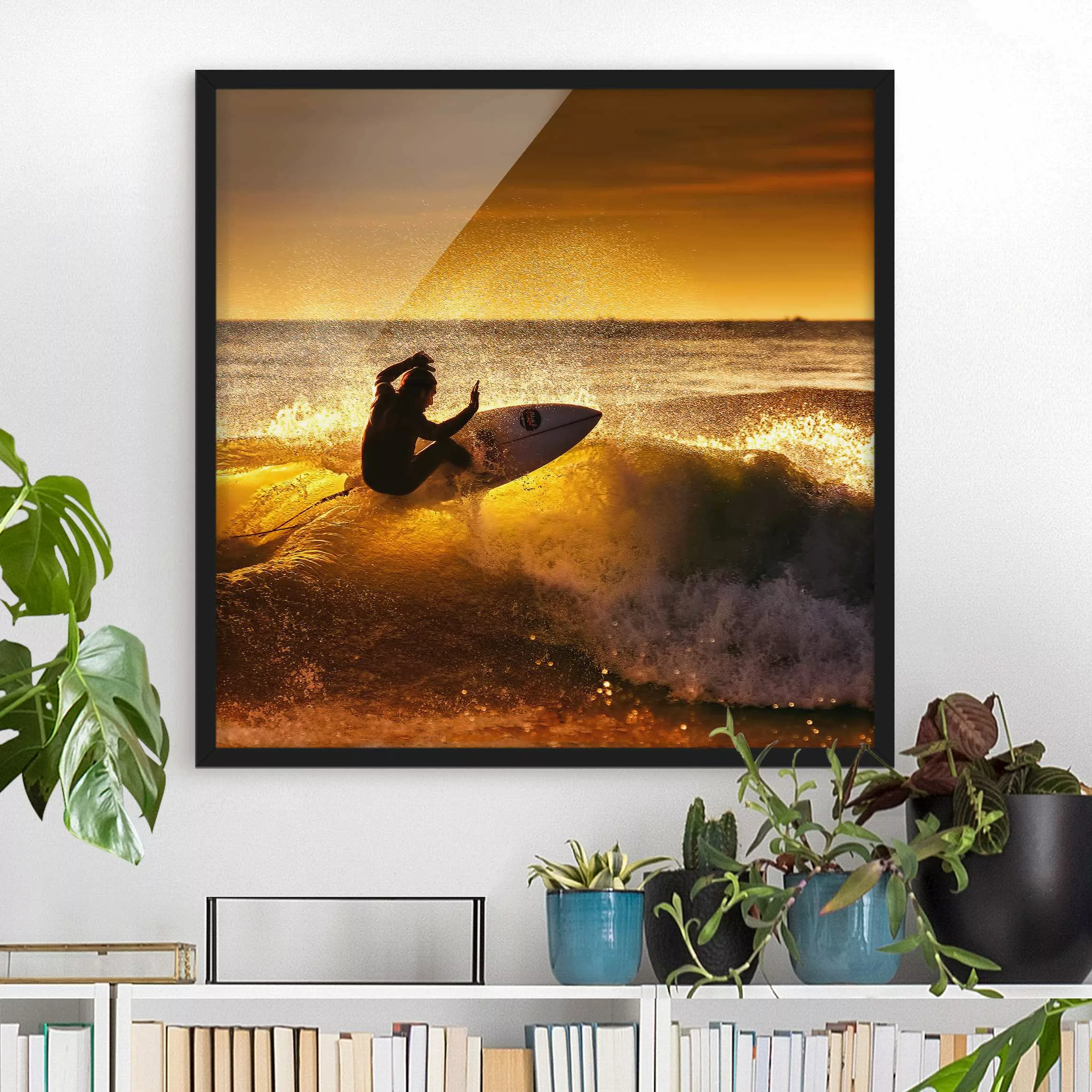 Bild mit Rahmen Natur & Landschaft - Quadrat Sun, Fun and Surf günstig online kaufen