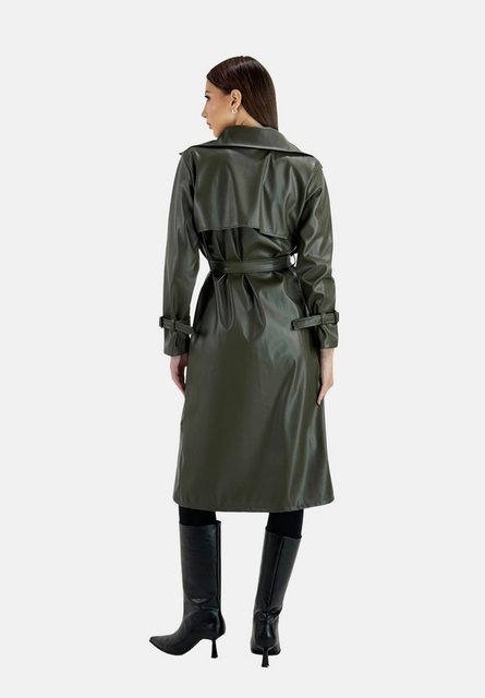 Elara Lederimitatmantel Elara Damen Trenchcoat (1-tlg) günstig online kaufen