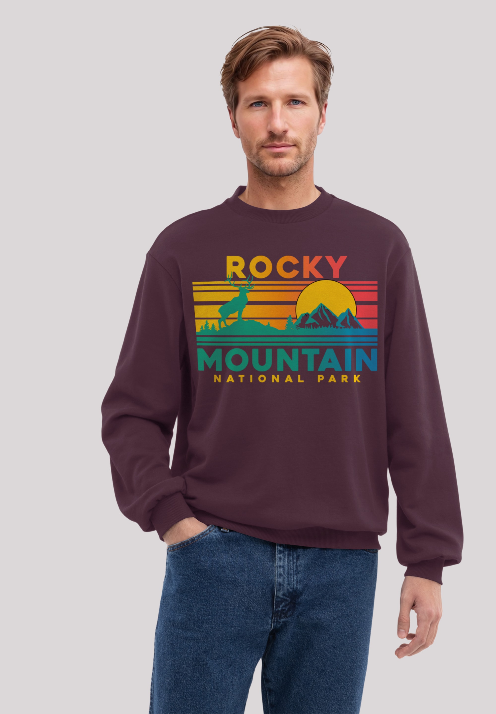 F4NT4STIC Sweatshirt "US National Parks Rocky Mountain Sunset", Premium Qua günstig online kaufen