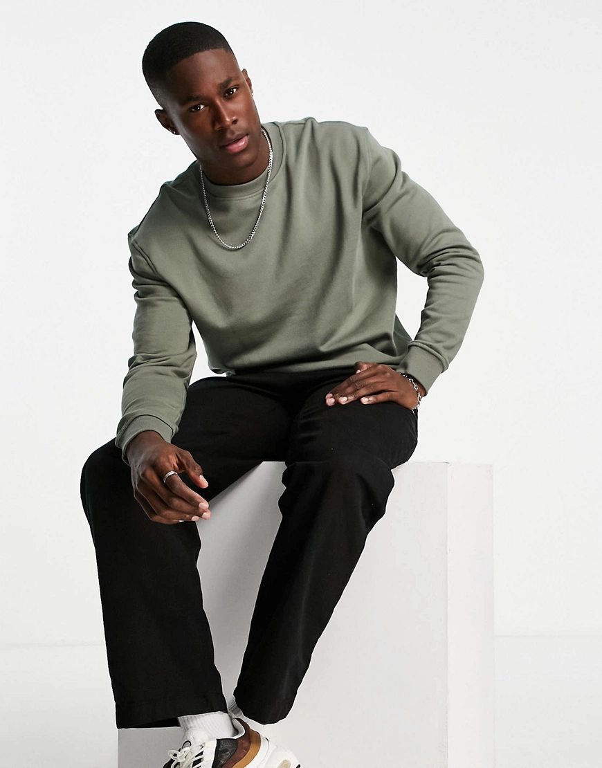 New Look – Sweatshirt in Khaki, Kombiteil-Grün günstig online kaufen