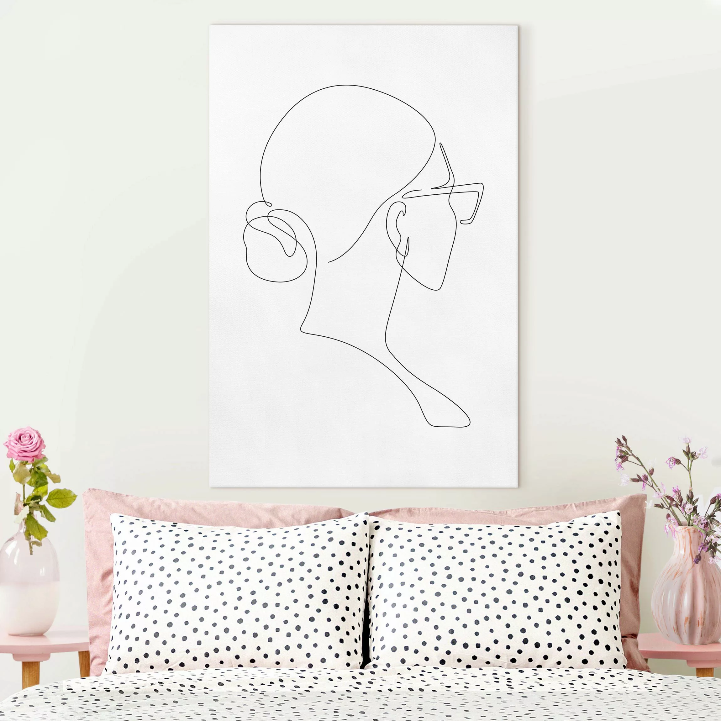 Leinwandbild Line Art - Brille günstig online kaufen