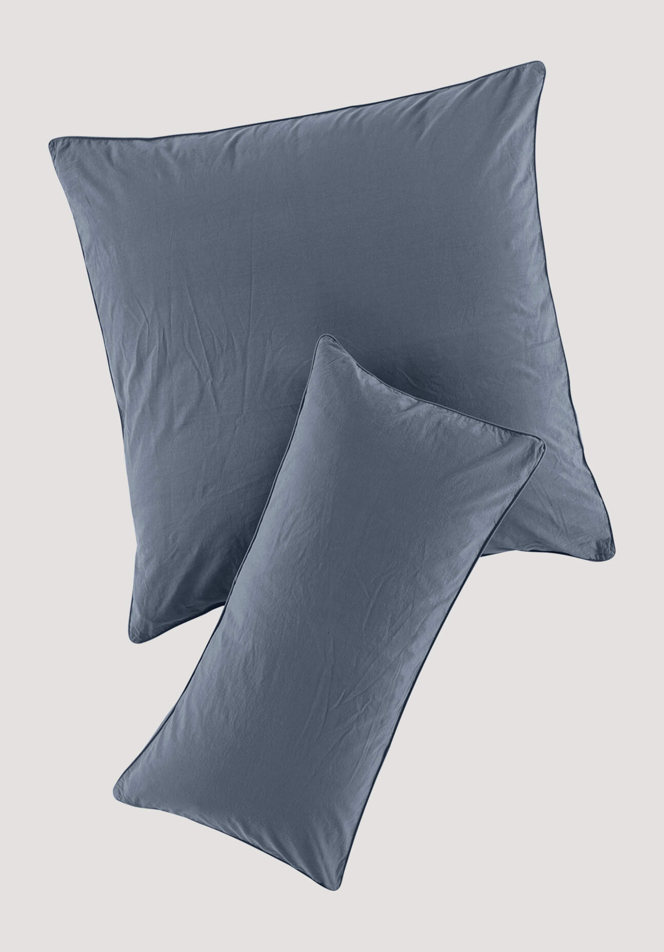 hessnatur Perkal Kissenbezug aus Bio-Baumwolle - blau - Größe 80x80 cm günstig online kaufen
