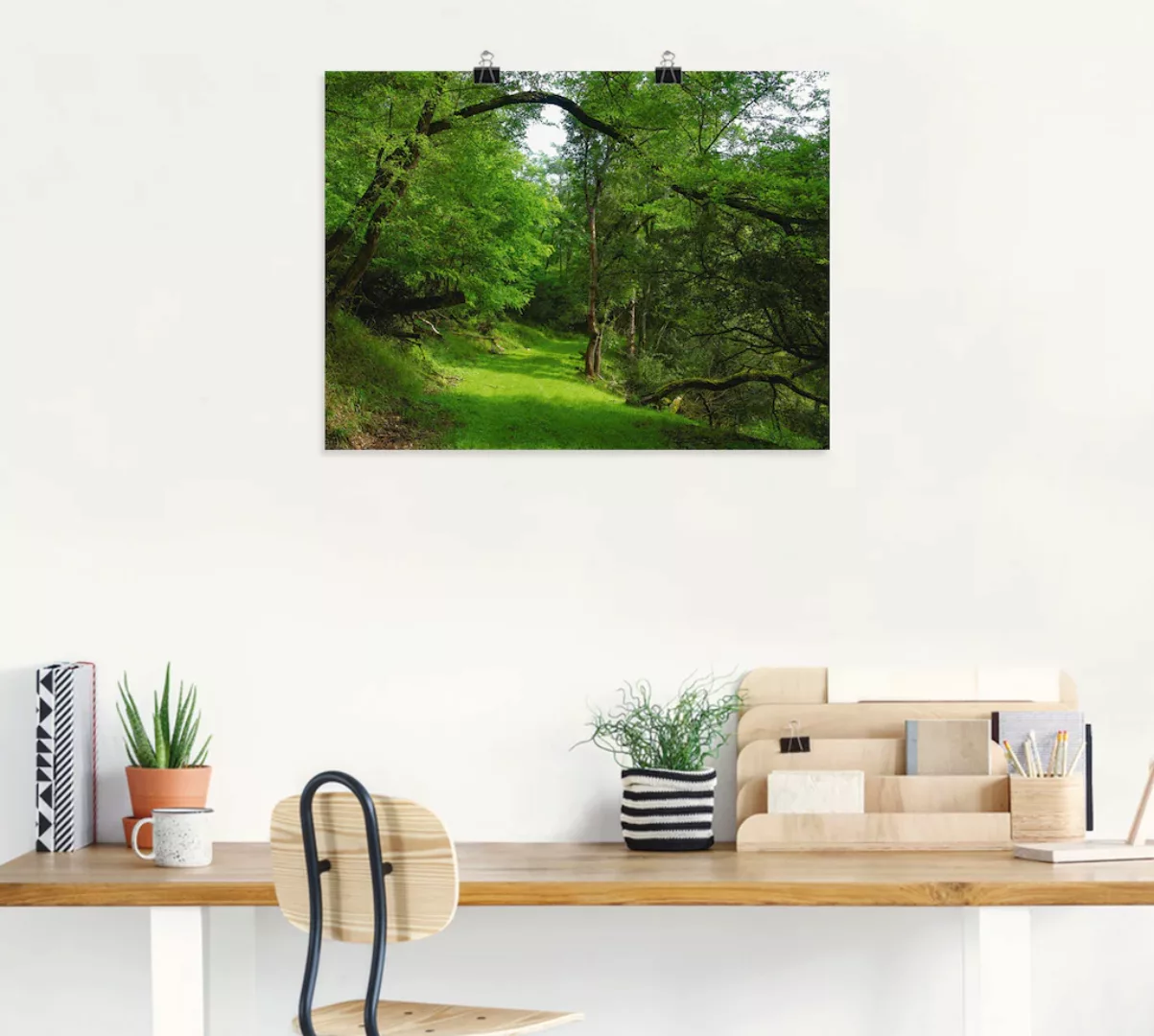Artland Wandbild »Grüner Weg durch den Wald«, Wald, (1 St.), als Leinwandbi günstig online kaufen