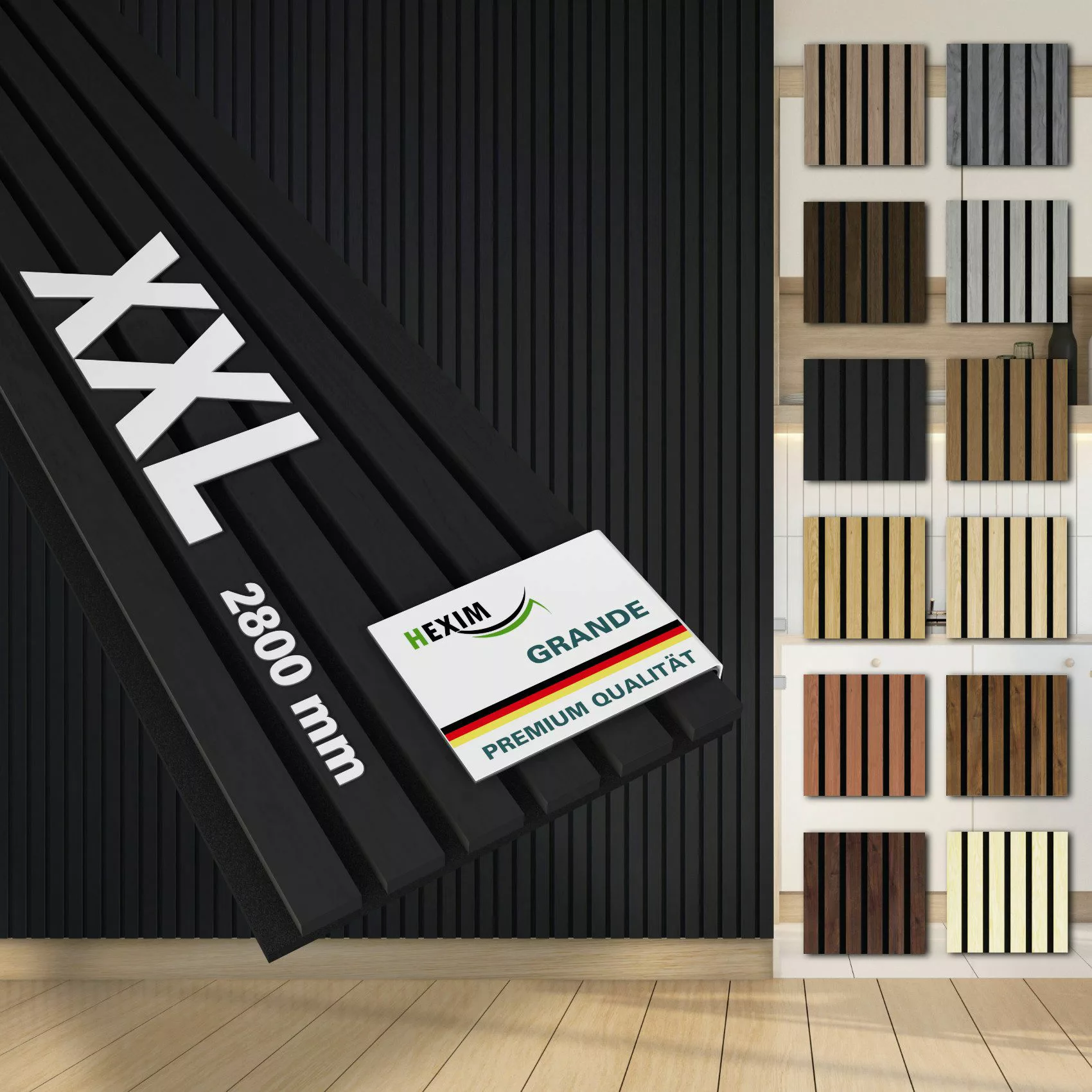 Hexim Wandpaneel, (Akustikpaneele 280x30cm Holzpaneele Grande günstig online kaufen