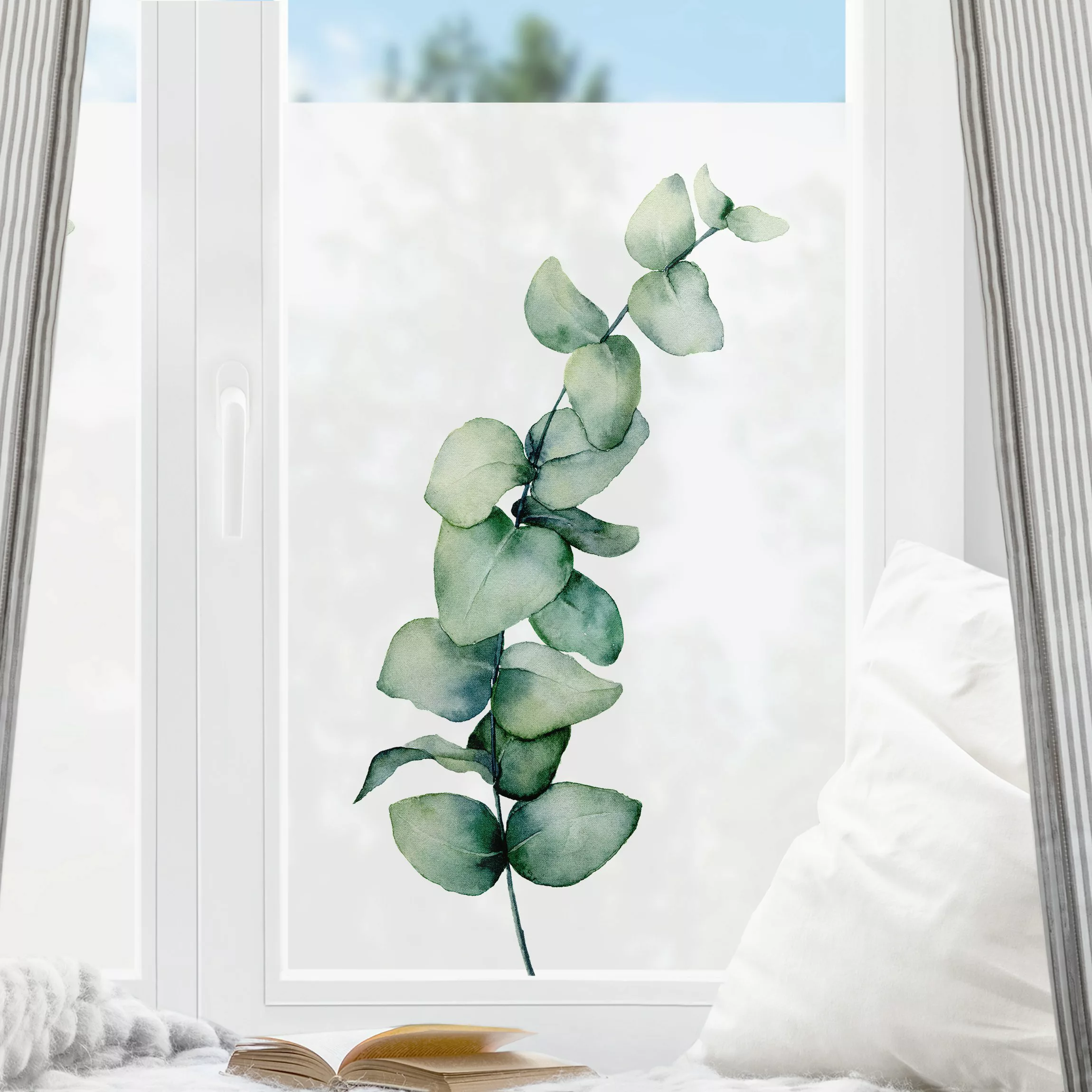 Fensterfolie Aquarell Eukalyptus günstig online kaufen