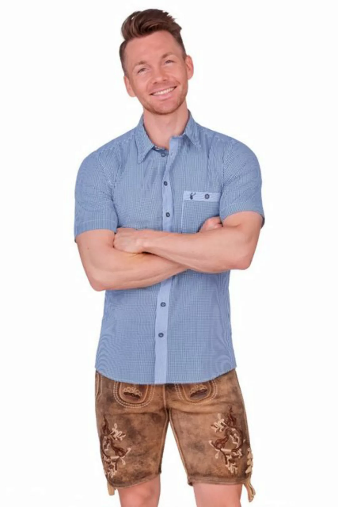 Spieth & Wensky Trachtenhemd Trachtenhemd - DORF KA - dunkelgrün, hellblau günstig online kaufen