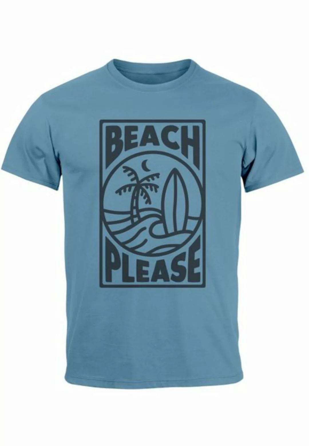 Neverless Print-Shirt Herren T-Shirt Beach Please Surfing Surfboard Wave We günstig online kaufen