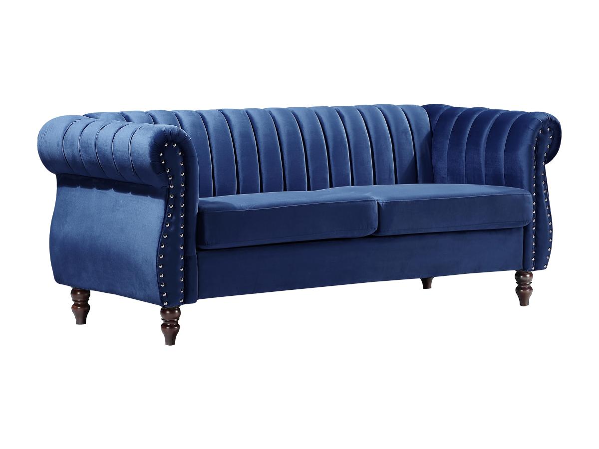 Chesterfield-Sofa - 3-Sitzer - Samt - Königsblau - TRUMBO günstig online kaufen