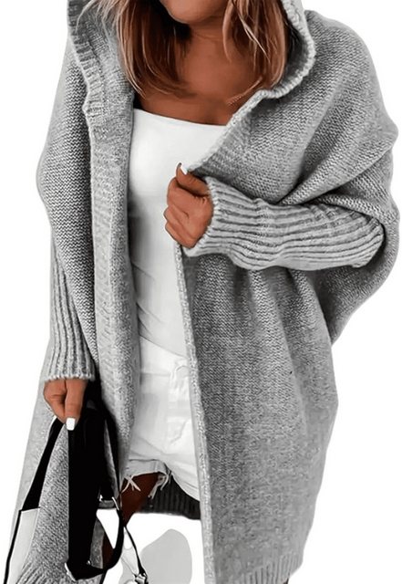 AUKUU Strickjacke Kapuzenstrickshirt mit Kragen, stimmungsvoll für Pendler, günstig online kaufen