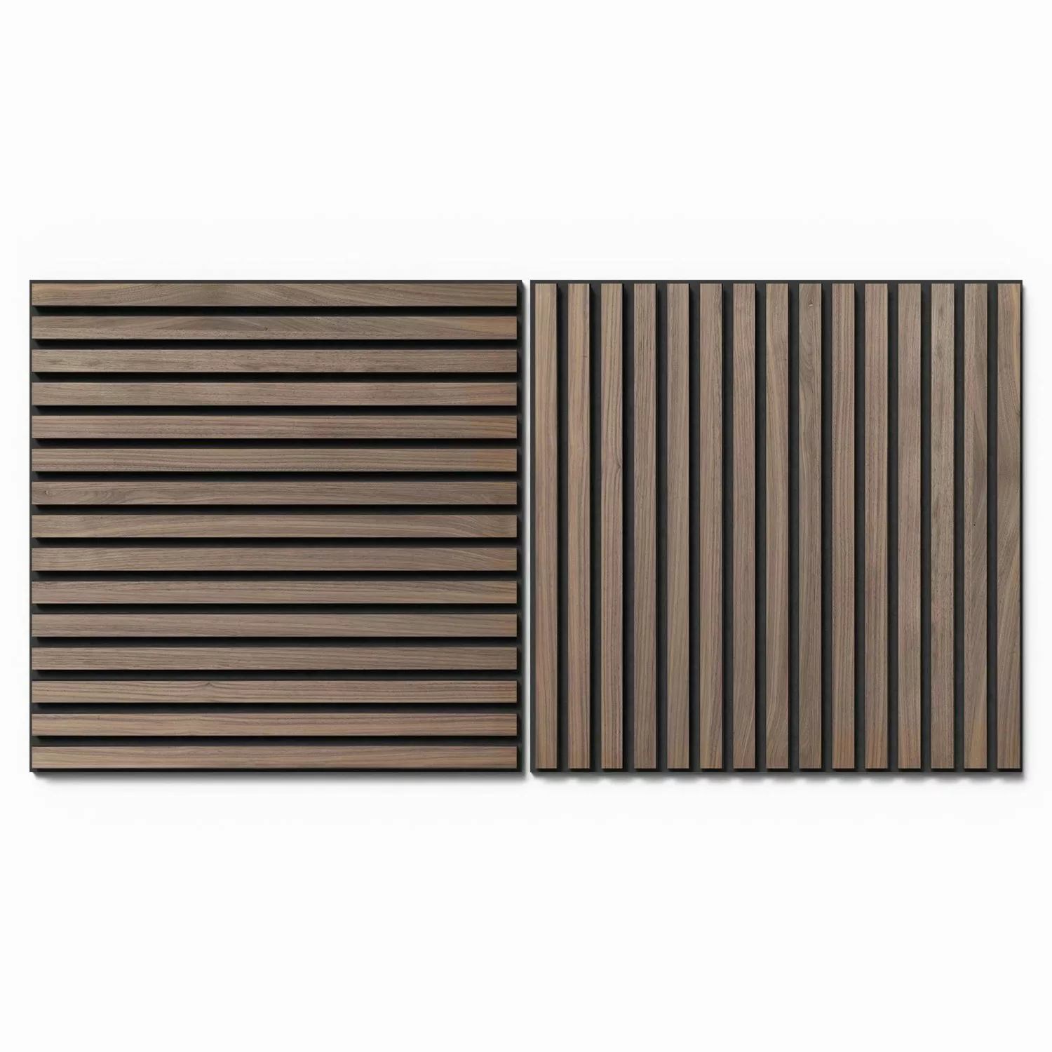 Akustikpaneel Wandverkleidung Walnuss MDF Schw. Akustikfilz Schwarz 60 cm 2 günstig online kaufen