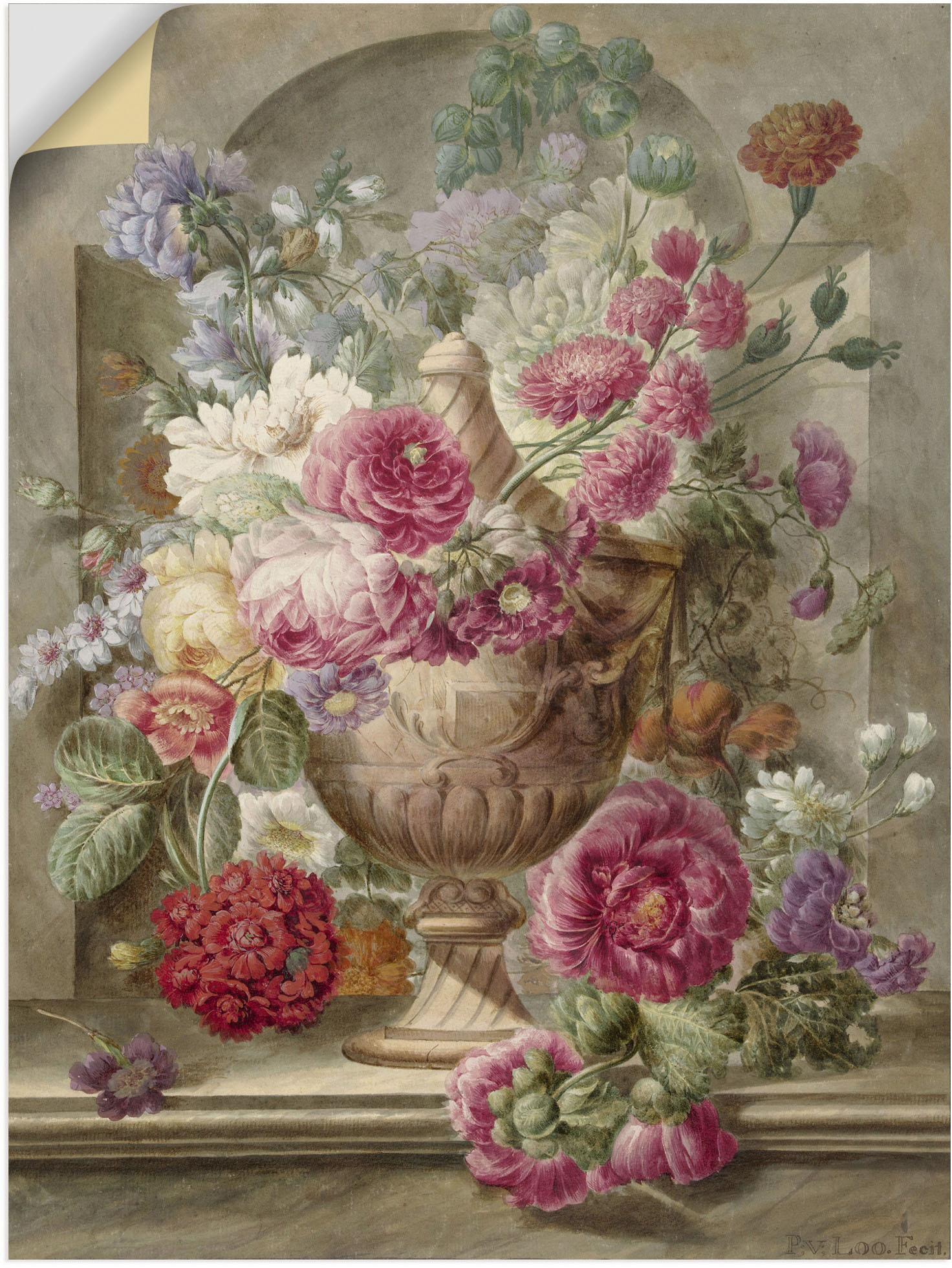 Artland Wandbild "Vase mit Blumen.", Arrangements, (1 St.), als Leinwandbil günstig online kaufen