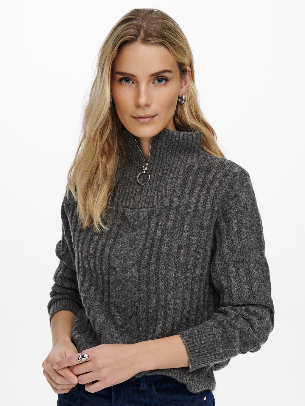 JDY Stehkragenpullover JDYANDREA L/S ZIP CABLE PULLOVE KNT NOOS günstig online kaufen