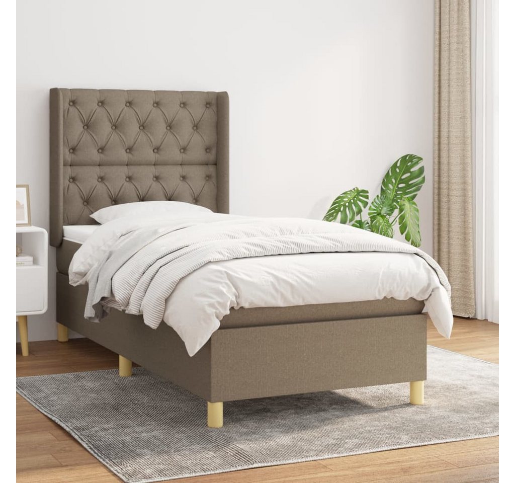 vidaXL Boxspringbett Boxspringbett mit Matratze Taupe 80x200 cm Stoff Bett günstig online kaufen