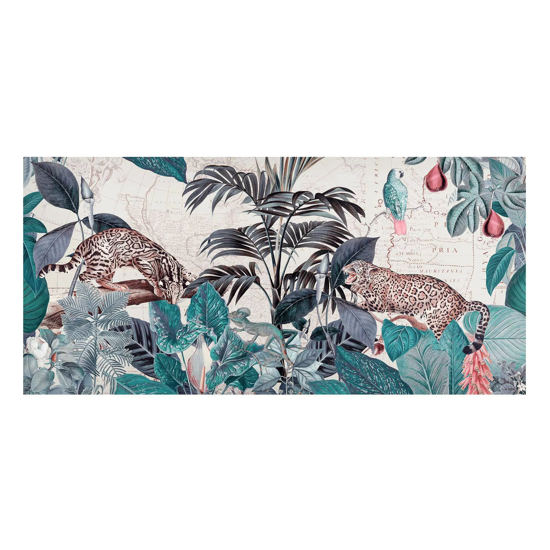 Magnettafel Vintage Collage - Raubkatzen im Dschungel günstig online kaufen