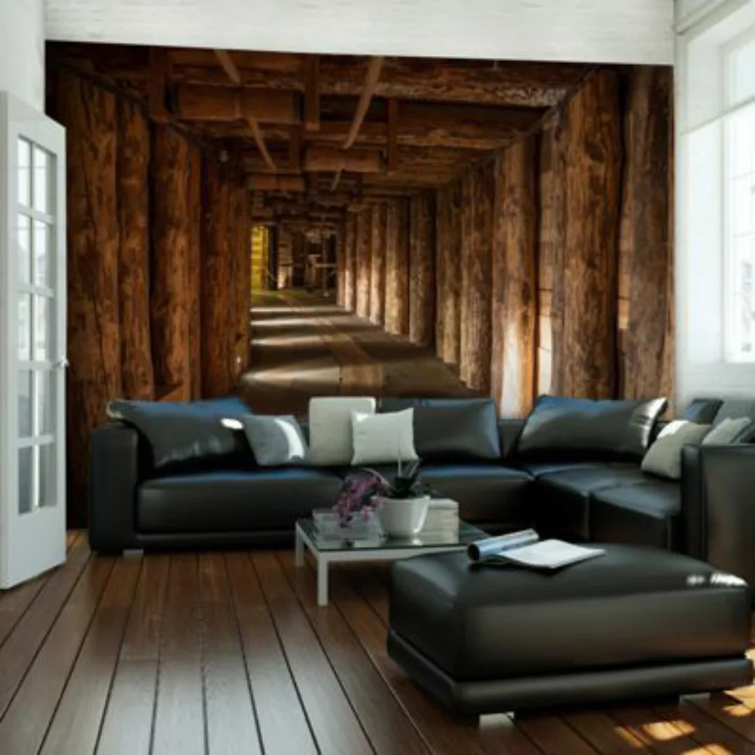 artgeist Fototapete Wooden passage braun/weiß Gr. 200 x 154 günstig online kaufen