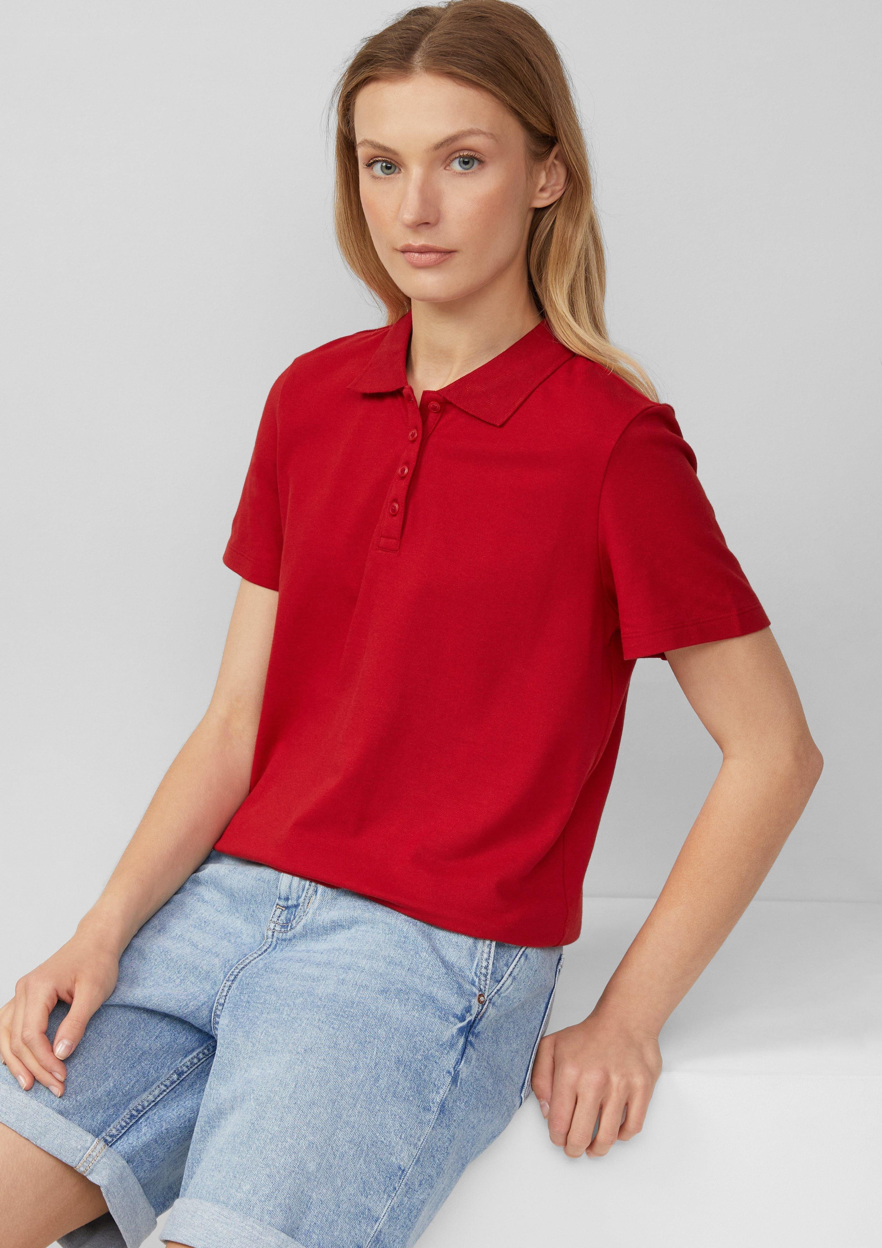 s.Oliver Poloshirt Verkürztes Poloshirt aus Baumwollpiqué günstig online kaufen