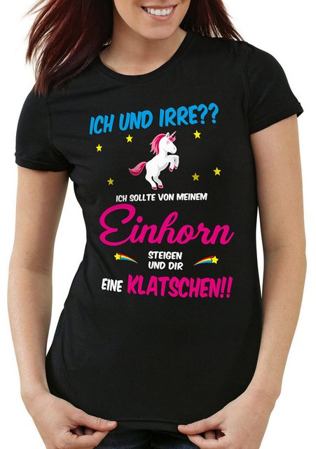 style3 T-Shirt ICH und IRRE? Einhorn absteigen klatschen Einhörner Fun Spru günstig online kaufen