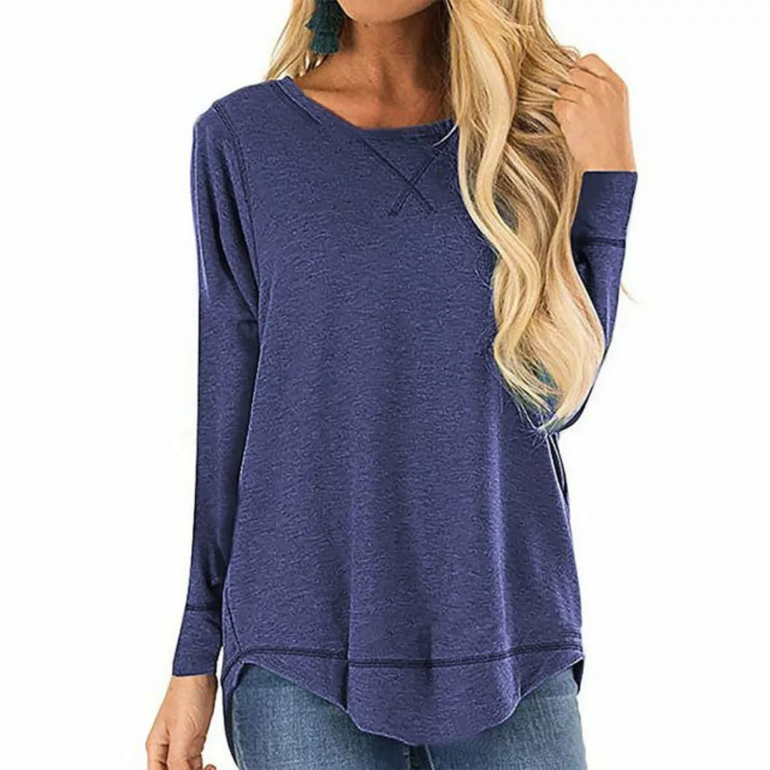 AUKUU Langarmshirt Stilvolles Damen Langarmshirt in Schwarz - Perfektes Fre günstig online kaufen