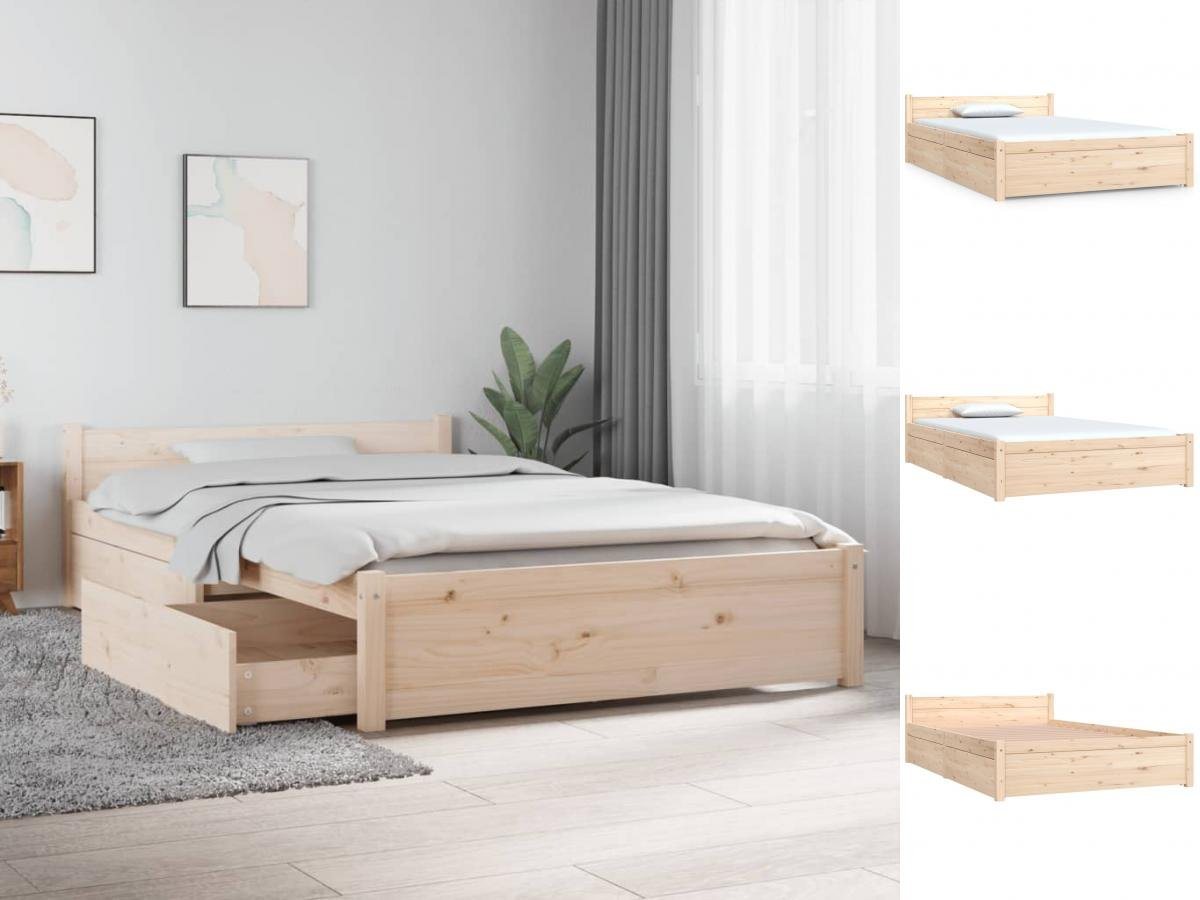 vidaXL Bettgestell Bett mit Schubladen 120x190 cm 4FT Small Double Bett Bet günstig online kaufen