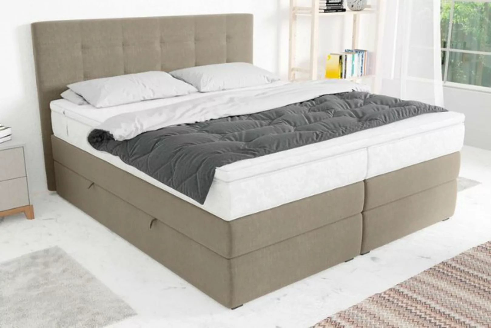 Stylefy Boxspringbett Palermo (Schlafzimmerbett, Bett), gepolstert günstig online kaufen