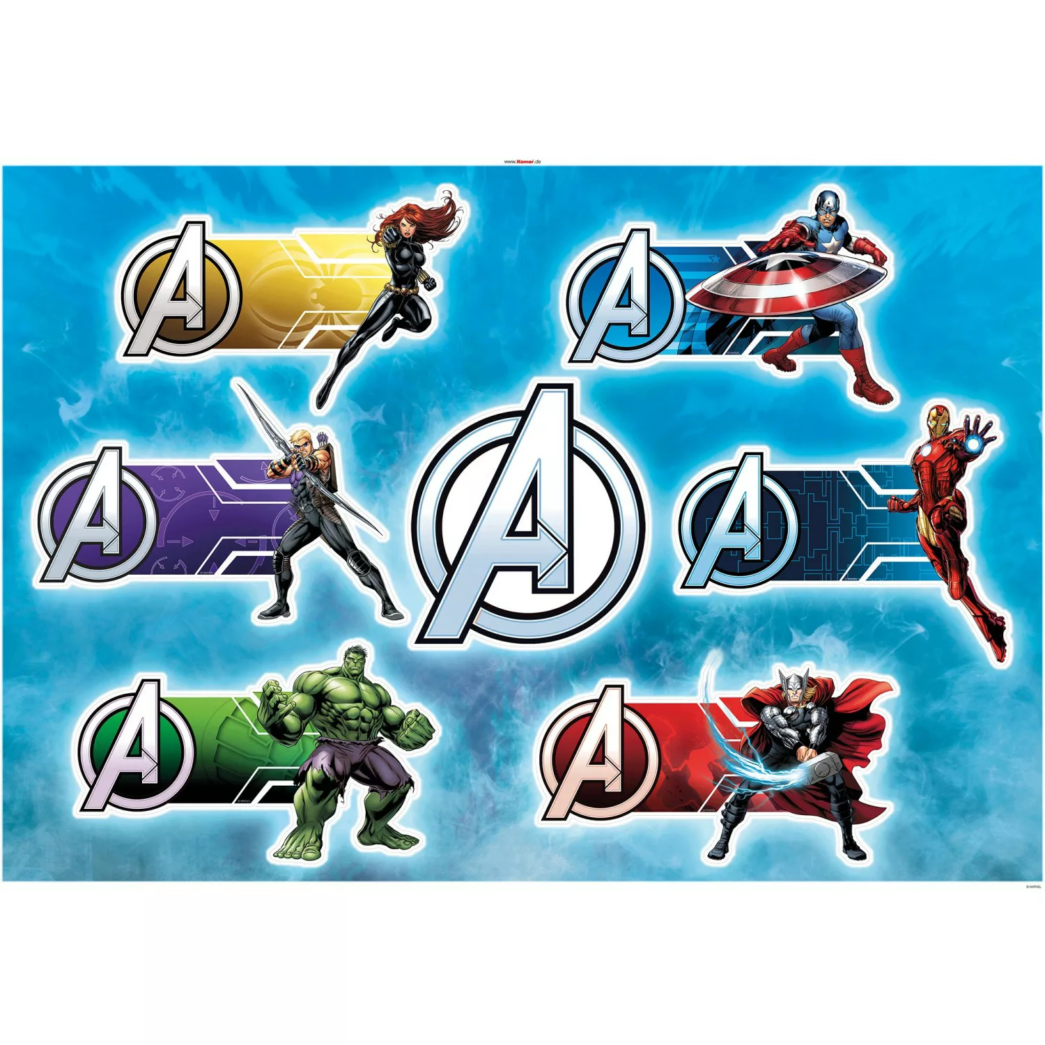 KOMAR Wandtattoo - Avengers Plates  - Größe 100 x 70 cm mehrfarbig Gr. one günstig online kaufen