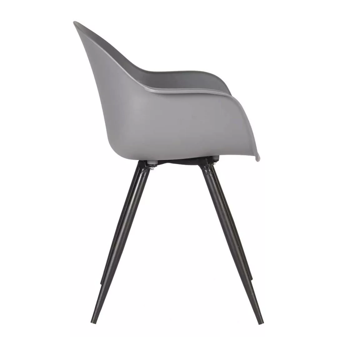 Esszimmer Stuhl in Anthrazit Kunststoff Armlehnen (2er Set) günstig online kaufen