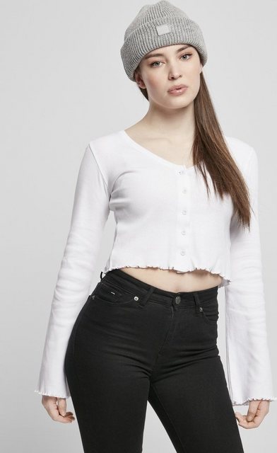 URBAN CLASSICS Langarmshirt "Urban Classics Damen Ladies Cropped Rib Cardig günstig online kaufen