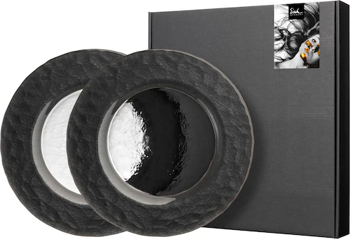 Eisch Germany Teller »KAYA BLACK«, (Set, 2 St.), Veredelung im Schiefer-Loo günstig online kaufen