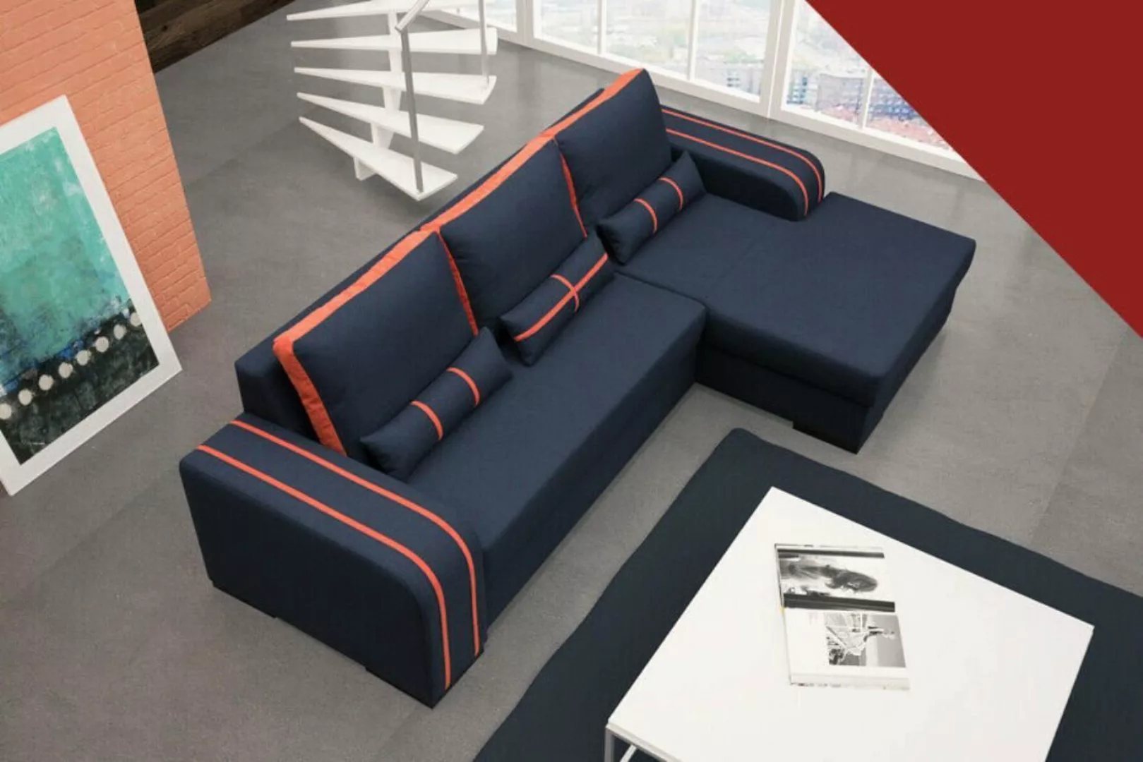 JVmoebel Ecksofa, Sofa Schlafsofa Designer Sofa mit Bettfunktion + Bettkast günstig online kaufen