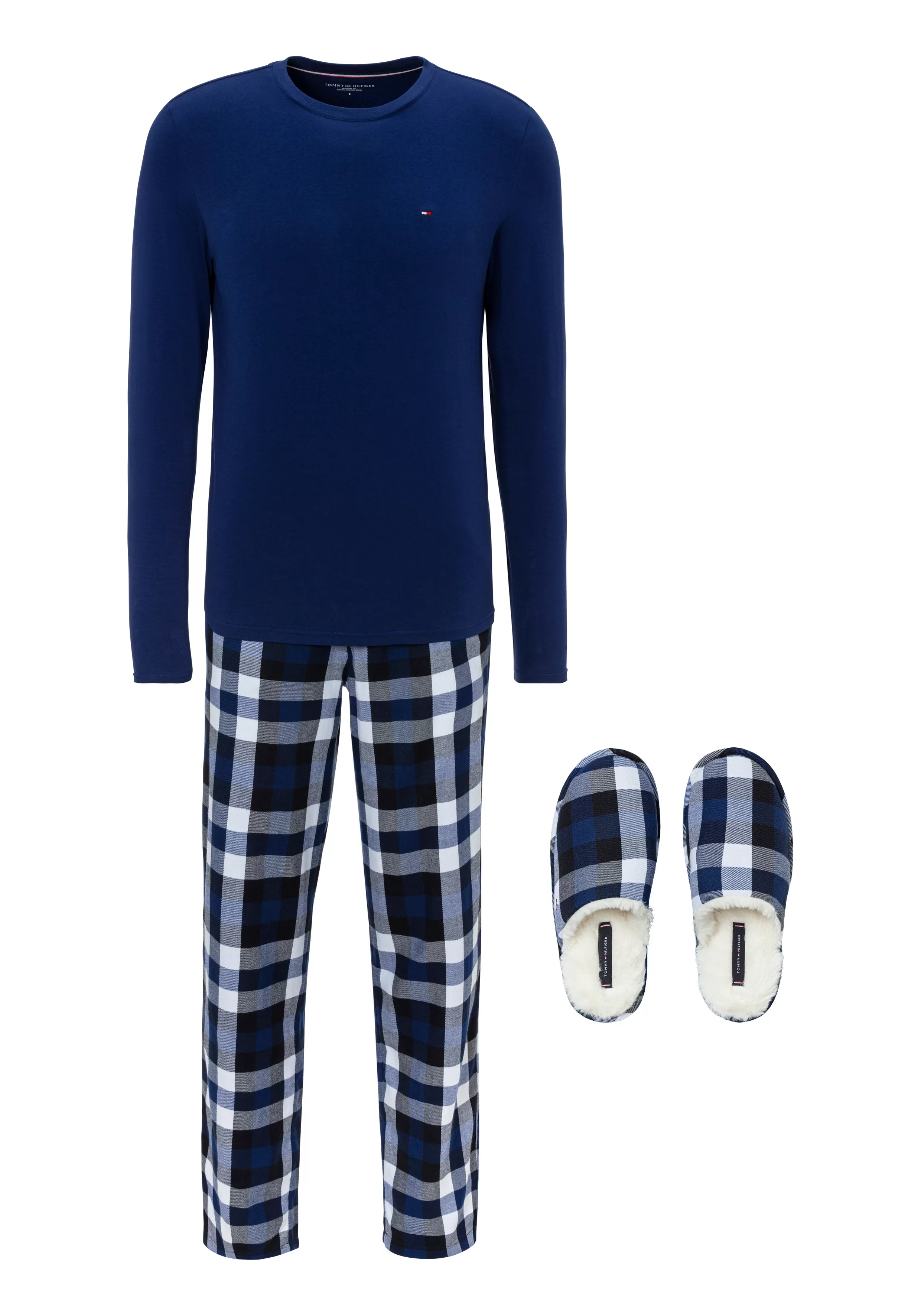 Tommy Hilfiger Underwear Schlafanzug "LS PJ SET + FLUFFY SLIPPERS" günstig online kaufen